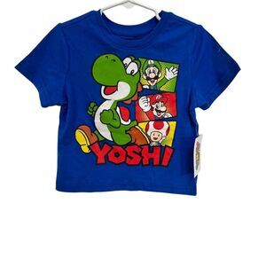 NWT Nintendo‎ Super Mario Yoshi Kids T-Shirt Blue Graphic Tee size 2T